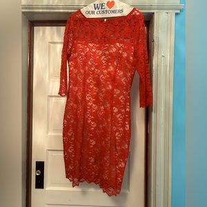 Jennifer Lopez Orange midi dress